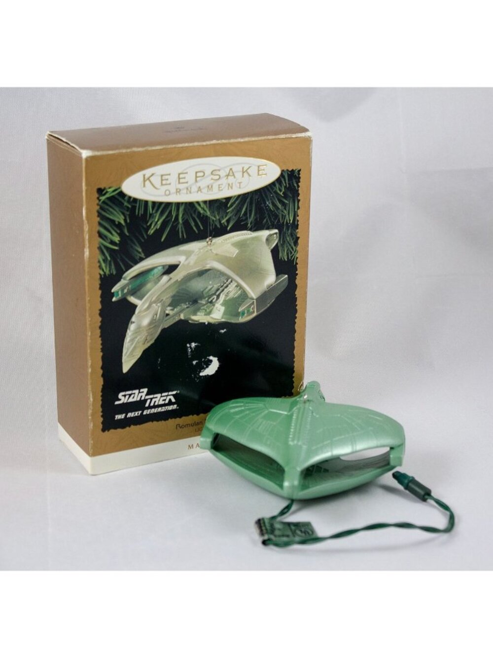 Hallmark KS Magic Light Ornament Star Trek TNG Romulan Warbird 1995 TESTED